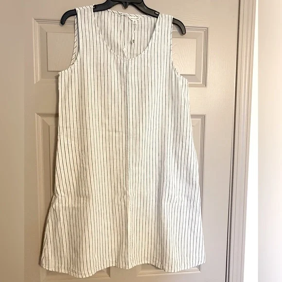 Max Studio Striped Sleeveless A-Line Dress | M | Cotton Linen Max Studio Striped Sleeveless A-Line Dress | M | Cotton Linen